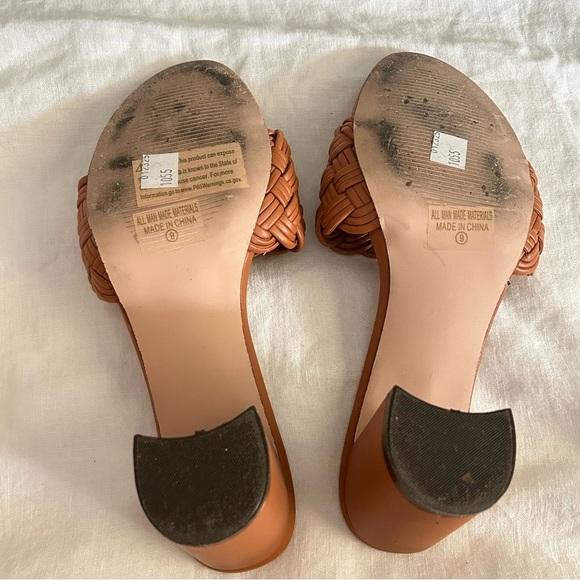 Chase + Chloe | Tan Heeled Shoes with Woven Design - Picture 6 of 7